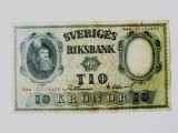 Rară! Suedia 10 Kronor 1944,bancnota din imagini la cel mai mic preț
