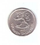 Moneda Finlanda 1 markka 1982, stare foarte buna, curata
