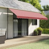 vidaXL P&acirc;nză de rezervă fald copertină, vișiniu 4,5 m dungi 367777