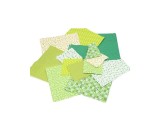 Set de 14 patch-uri Lopotin, bumbac, alb/verde, 25/50 cm