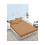 Cumpara ieftin Husa de Pat + 2 Fete de Perna Bumbac Damasc, Maro Deschis - XIA191