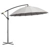 Umbrela Gradina Terasa Banana ART 296cm Gri cu Manivela, Cadru Robust, Unghi Reglabil