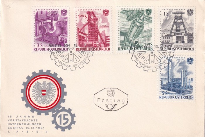 FILATELIE TEMATICA - PLIC AUSTRIA TEMATICA INDUSTRIAL