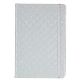 Carnet Notițe A5, 80 File, Copertă Dura Alb Irizat, Elastic Argintiu, Oem