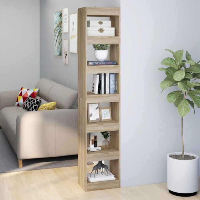 Bibliotecă/Separator cameră, stejar sonoma, 40x30x198 cm