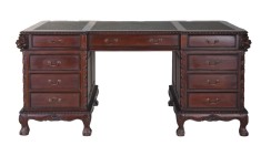 Birou englezesc lemn mahon cu capete de leu MAR407