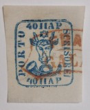 Romania 1858 - Cap de Bour 40 parale pe hartie alba,semnat Gerog Buhler