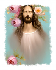 Sticker decorativ Isus Hristos, Multicolor, 70 cm, 11280ST foto