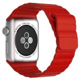 Cumpara ieftin Curea iUni compatibila cu Apple Watch 1/2/3/4/5/6/7, 42mm, Leather Loop, Piele, Red