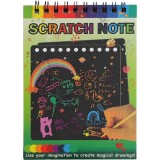Caiet cu fise razuibile, DIY Magic Scratch, 12 File, Curcubeu, Creion din Lemn, Cartonase negre, 14 x 10 cm, verde
