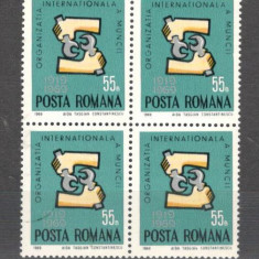 Romania.1969 50 ani Organizatia Internationala a Muncii bloc 4 CR.189