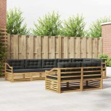 vidaXL Set de canapele de exterior 8 pcs Alb și antracit Poliester 3390702