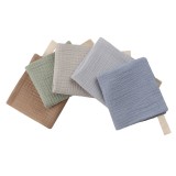 Set 5 prosoape REDQUIT&reg; din muselina, 23x23cm, bebelusi, mancare, gri