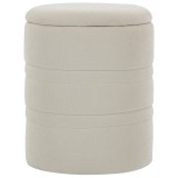 HOMCOM Pouf de depozitare din chenille cu capac, taburet rotund pentru living și dormitor, bej | Aosom Romania