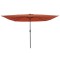 vidaXL Umbra de grădină pătrată cu lumini LED, 295 x 245 cm, terracotta