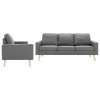 VidaXL Set de canapele, 2 piese, gri deschis, material textil