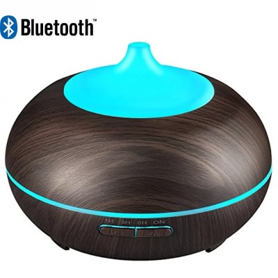 Difuzor aromaterapie cu ultrasunete bluetooth muzica si lumina LED 7 culori V-Rising VR-N09B 550 ml wenge foto