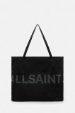 AllSaints Geanta de bumbac LARGE culoarea negru, M170XC