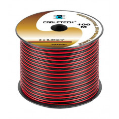 Cablu difuzor cupru 2x0.35mm rosu/negru 1m Cabletech KAB0381