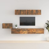 vidaXL Set dulapuri TV, 5 piese, stejar fumuriu, lemn prelucrat
