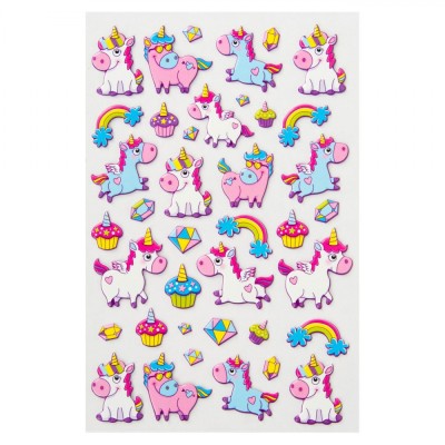 Set Autocolante, Unicorn, 39 Bucăți, Multicolor foto
