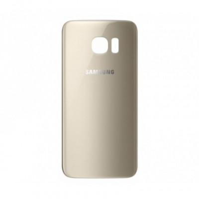 Capac Baterie cu geam camera / blitz , Samsung Galaxy S7 Edge G935 Gold Orig Swap (serie razuita) foto