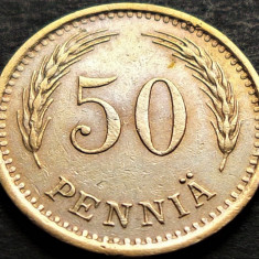 Moneda istorica 50 PENNIA - FINLANDA, anul 1939 *cod 240 A = excelenta