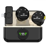Set 2 Microfoane Lavaliera cu prindere magnetica, ATOMKIT&reg;, Tipe Lightning, Tehnologie AI Reducerea Sunetului, Plug and Play, Dinamica vocala fidela,