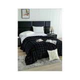 Cumpara ieftin Patura Cocolino cu Blanita Artificiala de Iepure pentru Pat Dublu, Negru - JOJ620