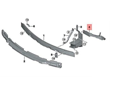 Suport fixare far Bmw X5 (F15), 10.2013-03.2019, Fata, partea Stanga, Aftermarket foto