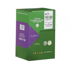 Sectiune de Craciun Flippy&reg; Tip Turturi, 8 jocuri de lumini Sectiu 5 m, 143 LED-uri, Interconectabila, Fir Alb, Alb Cald