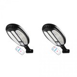 Комплект 2 соларни лампи 100 LED SMD, 30W, сензор за движение, дистанционно управление, 3 режима на светене, бутон ON/OFF, Oem