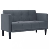 Cumpara ieftin Canapea loveseat, gri inchis, 111 cm, catifea