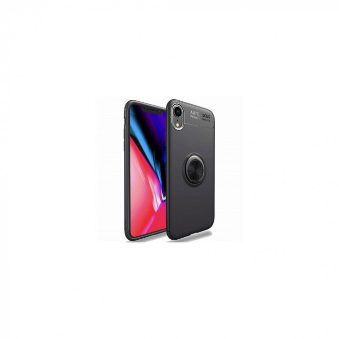 Husa Compatibila cu Apple iPhone XR - iberry Ring Case Negru