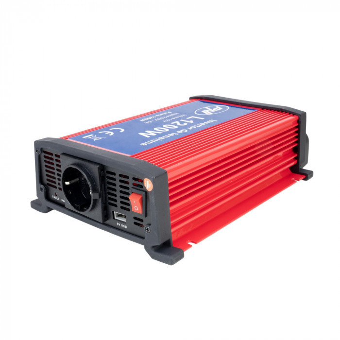 Invertor de tensiune PNI L1200W alimentare 12V iesire 230V Camion Autoturism Autocar