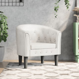 VidaXL Fotoliu tip cuvă, alb, piele ecologică 356460