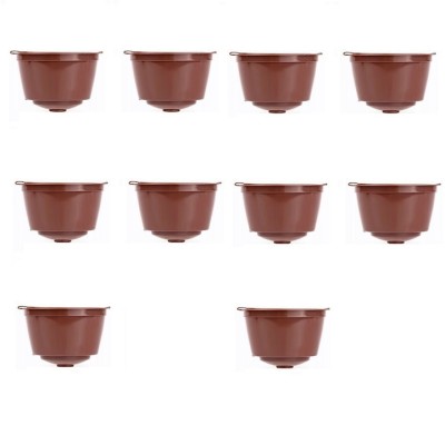 Set 10 capsule de cafea reincarcabila, lavabila 9g/40 ml, maro, compatibil Dolce Gusto - Circolo, Genio2, Mini, Mini Me, Melody foto