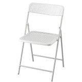 Scaun interior/exterior, maxim 110 kg, pliant, Alb/Gri