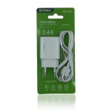Incarcator Kaku 2.4Ah set cu cablu Lightning Alb