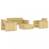 VidaXL Set mobilier de grădină, 4 piese, lemn de pin tratat