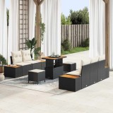 Cumpara ieftin Set de canapele pentru grădină cu pernă 8 pcs Negru Rattan poli