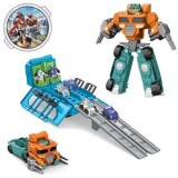 Robot Transformabil in Camion cu Pista de Curse, Set 3 in 1, Portocaliu, CMCLASS