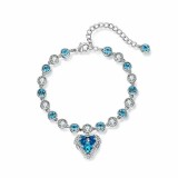 Cumpara ieftin Bratara MBrands Angel, Charm in forma de inima cu cristal Austria, placata cu rodiu