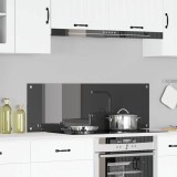 Contrablat Bucătărie Sticlă Securizată vidaXL Gri &Icirc;nchis 120x40 cm Rezistent Căldură Protecție Interior Design Modern