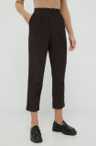 GAP pantaloni de catifea cord femei, culoarea negru, mulata, high waist