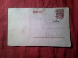Carte postala uzata 1919 Bavaria , cu timbru fix 10pf si supratipar , circulat in Angsbury