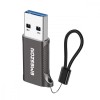 Adaptor cablu Type-C, Emeszon&reg;, Converteste OTG Type-C sau USB-C la USB 3.2, transfer date pana la 10 Gbps, aliaj zinc, gri