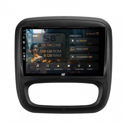 Navigatie Opel Vivaro Renault Trafic Fiat Talento (2014-2017) 8GB RAM Android 13 Octacore Slot Sim 4G DSP GPS Wi-FI Carplay Android Auto USB Bluetooth foto