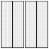 Perdea Insecte Magnetica vidaXL 2 Buc Negru 220x100cm, Protectie Tantar, Muste, Plasa Usa Autoadeziva