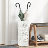 vidaXL Suport de umbrele Alb Metal Mediu Inserții decorative